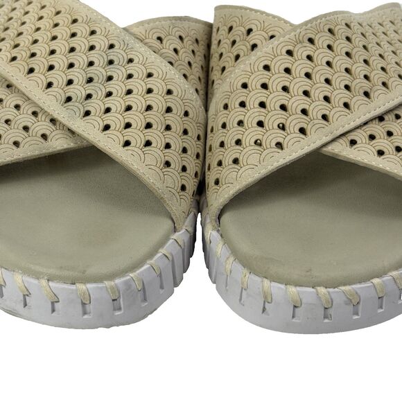 Ilse Jacobsen Tulip Cross Band Sandal Slide Milk Cream US 9.5  EU 40 READ - Picture 3 of 11